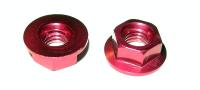 6MM RED ALU FLANGE NUT